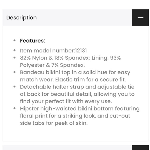 SHEKINI Halter Bandeau Bikini High Waisted Side Cutout Bottom Swimsuit - Picture 11 of 12